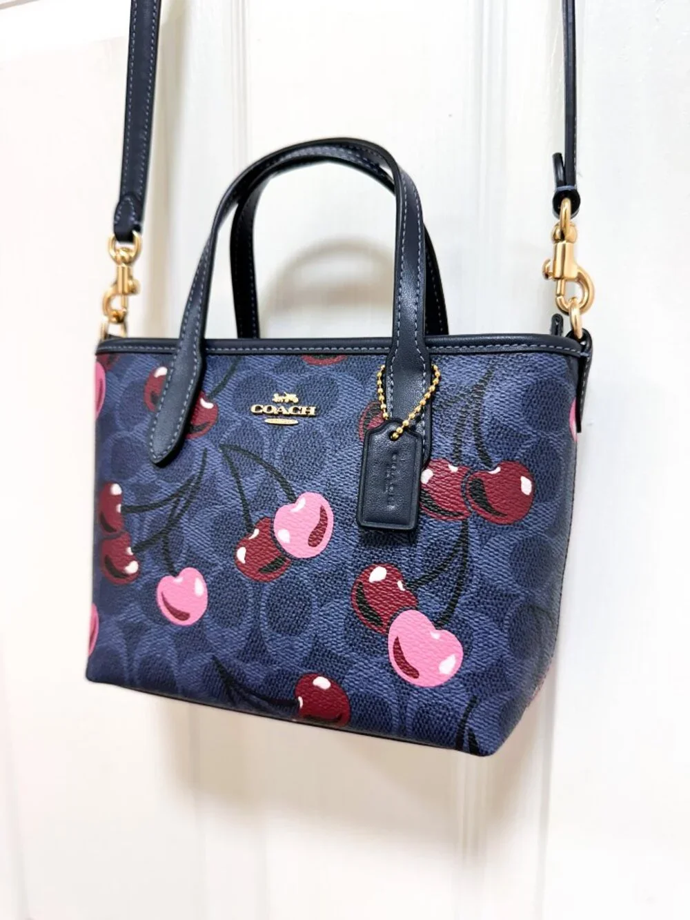 Coach City Mini Tote & Coin Purse Set Cherry Print
